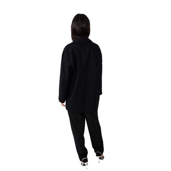 Zara NWT Oversized Linen Blend Blazer Black S M - Picture 8 of 9